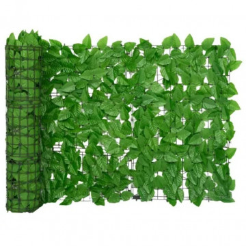 Paravan de balcon, frunze verzi, 200x75 cm - Img 2