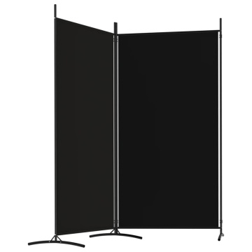 Paravan de cameră cu 2 panouri, negru, 175x180 cm, textil - Img 4