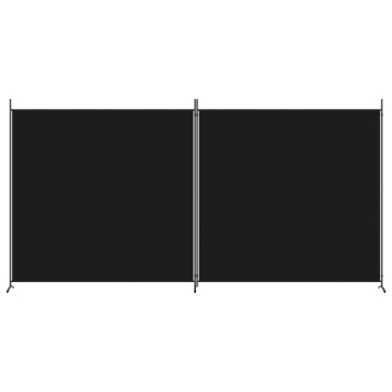 Paravan de cameră cu 2 panouri, negru, 348x180 cm, textil - Img 3