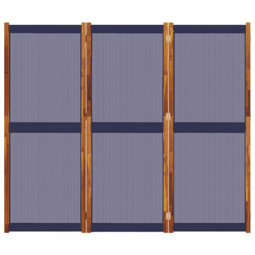 Paravan de cameră cu 3 panouri, albastru închis, 210x180 cm - Img 4
