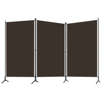 Paravan de cameră cu 3 panouri, maro, 260 x 180 cm, textil - Img 2