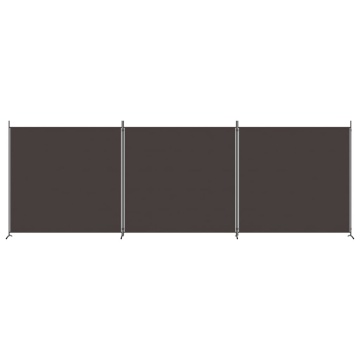 Paravan de cameră cu 3 panouri, maro, 525x180 cm, textil - Img 3