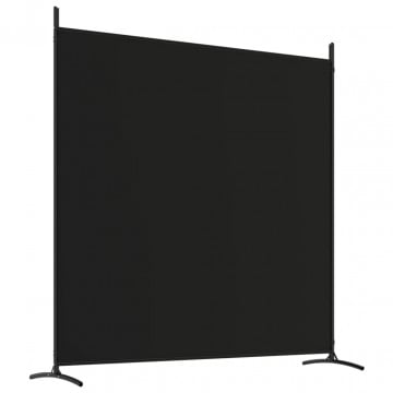 Paravan de cameră cu 3 panouri, negru, 525x180 cm, textil - Img 5