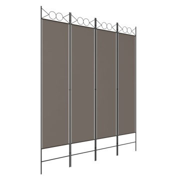 Paravan de cameră cu 4 panouri, antracit, 160x200 cm, textil - Img 2