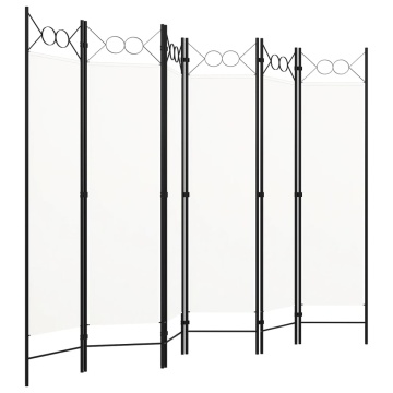 Paravan de cameră cu 6 panouri, alb, 240 x 180 cm - Img 2