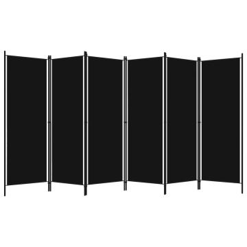 Paravan de cameră cu 6 panouri, negru, 300 x 180 cm - Img 2