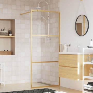 Paravan de duș walk-in auriu, 90x195 cm sticlă ESG transparentă - Img 1