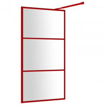Paravan duș walk-in, roșu, 100x195 cm, sticlă ESG transparentă - Img 7