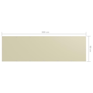 Paravan pentru balcom, crem, 90x300 cm, țesătură oxford - Img 5