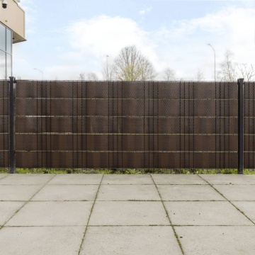 Paravan pentru balcon 5 buc. maro și negru 255x19 cm poliratan - Img 1