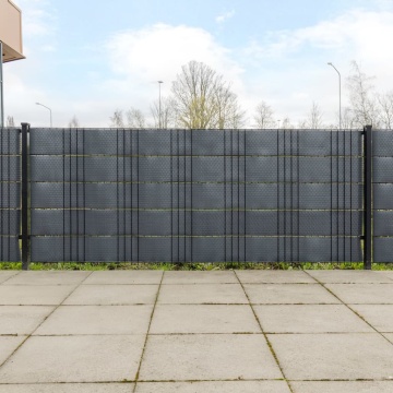 Paravane pentru balcon, 5 buc., antracit, 255x19 cm, poliratan - Img 1