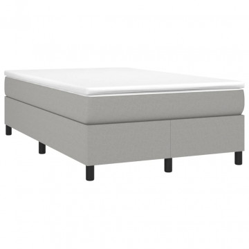 Pat box spring cu saltea, gri deschis, 120x200 cm, textil - Img 3