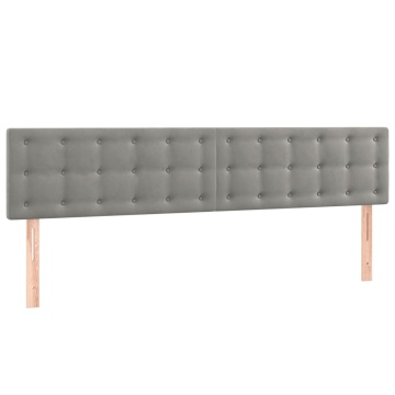 Pat box spring cu saltea, gri deschis, 180x200 cm, catifea - Img 5