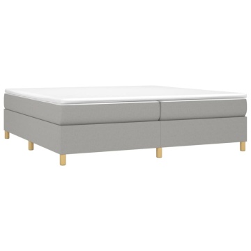 Pat box spring cu saltea, gri deschis, 200x200 cm, textil - Img 3