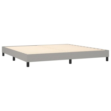 Pat box spring cu saltea, gri deschis, 200x200 cm, textil - Img 4