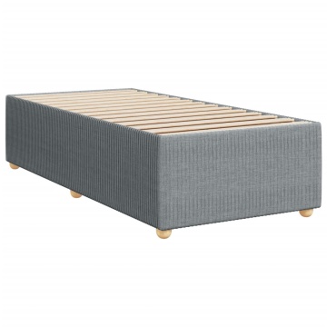 Pat box spring cu saltea, gri deschis, 90x190 cm, textil - Img 7