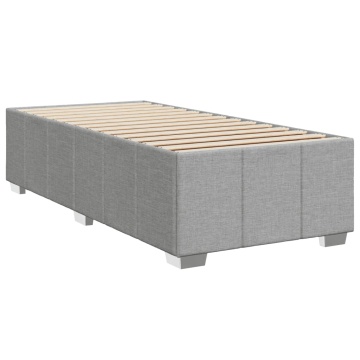 Pat box spring cu saltea, gri deschis, 90x200 cm, textil - Img 7