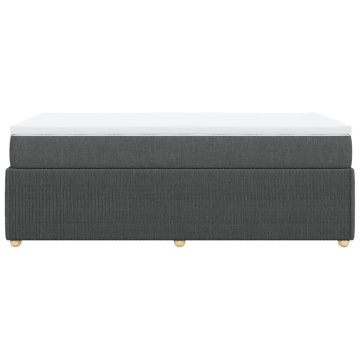 Pat box spring cu saltea, gri închis, 100x200 cm, textil - Img 8