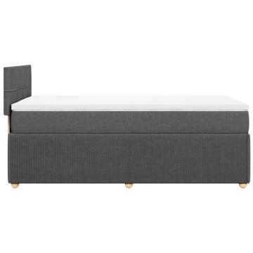 Pat box spring cu saltea, gri închis, 100x200 cm, textil - Img 6