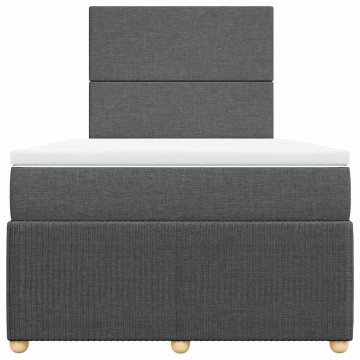 Pat box spring cu saltea, gri închis, 120x190 cm, textil - Img 4