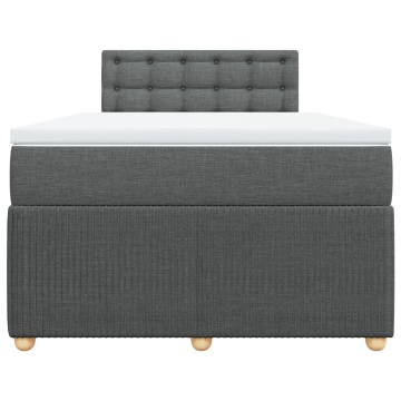 Pat box spring cu saltea, gri închis, 120x200 cm, textil - Img 5