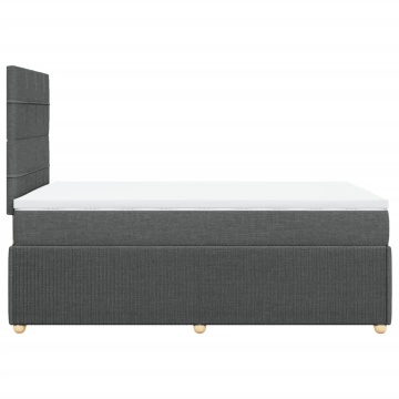Pat box spring cu saltea, gri închis, 120x200 cm, textil - Img 6