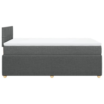 Pat box spring cu saltea, gri închis, 120x200 cm, textil - Img 8