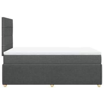Pat box spring cu saltea, gri închis, 120x200 cm, textil - Img 8