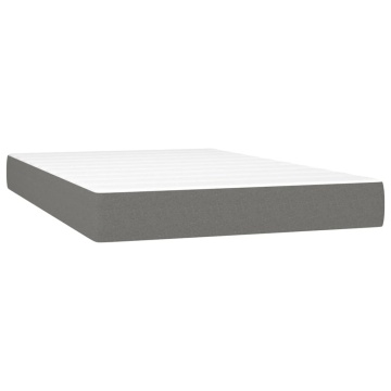 Pat box spring cu saltea, gri închis, 120x200 cm, textil - Img 5