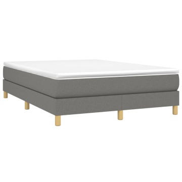 Pat box spring cu saltea, gri închis, 140x200 cm, textil - Img 3