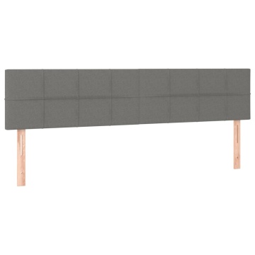 Pat box spring cu saltea, gri închis, 180x200 cm, textil - Img 5