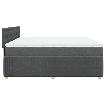 Pat box spring cu saltea, gri închis, 180x200 cm, textil - Img 8
