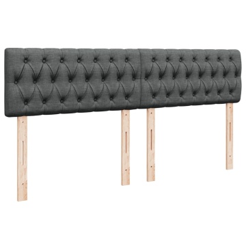 Pat box spring cu saltea, gri închis, 180x200 cm, textil - Img 6