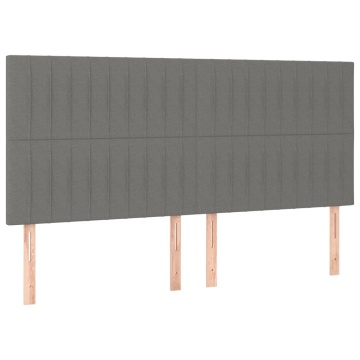 Pat box spring cu saltea, gri închis, 200x200 cm, textil - Img 8