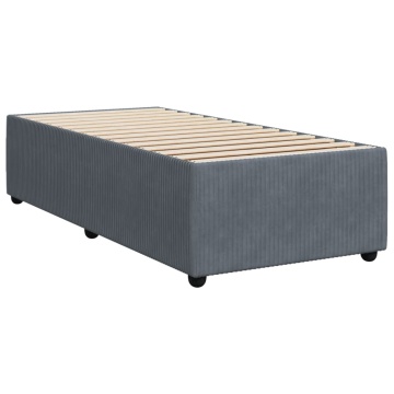 Pat box spring cu saltea, gri închis, 80x200 cm, catifea - Img 8