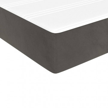 Pat box spring cu saltea, gri închis, 80x200 cm, catifea - Img 7