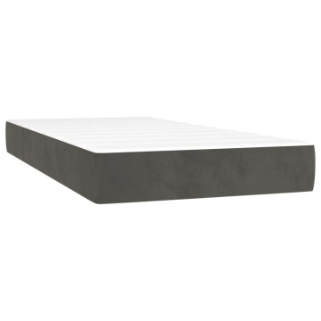Pat box spring cu saltea, gri închis, 90x190 cm, catifea - Img 7