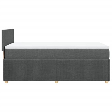 Pat box spring cu saltea, gri închis, 90x200 cm, textil - Img 8