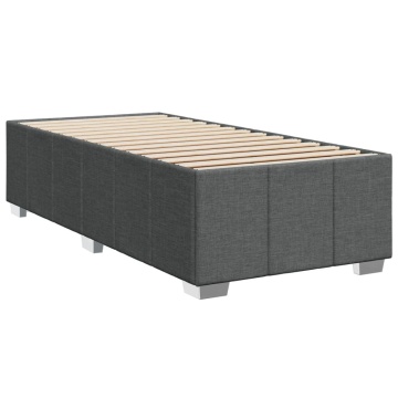 Pat box spring cu saltea, gri închis, 90x200 cm, textil - Img 7
