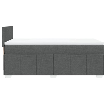 Pat box spring cu saltea, gri închis, 90x200 cm, textil - Img 6