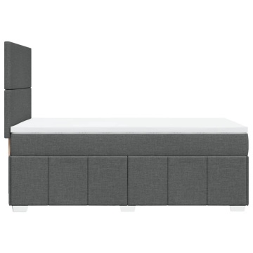 Pat box spring cu saltea, gri închis, 90x200 cm, textil - Img 8