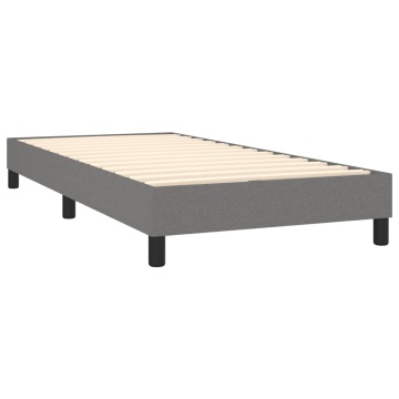 Pat box spring cu saltea, gri închis, 90x200 cm, textil - Img 4