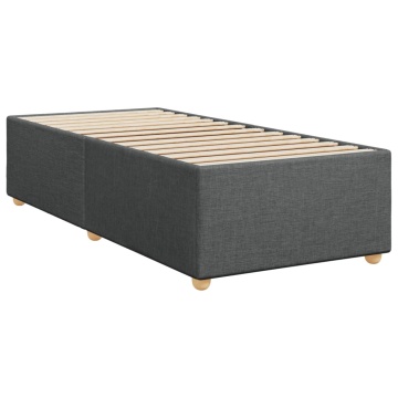 Pat box spring cu saltea, gri închis, 90x200 cm, textil - Img 6