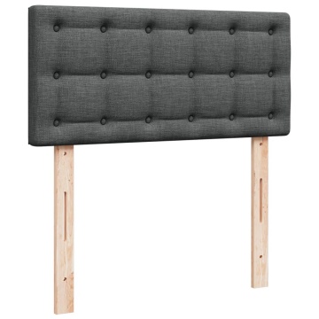 Pat box spring cu saltea, gri închis, 90x200 cm, textil - Img 6