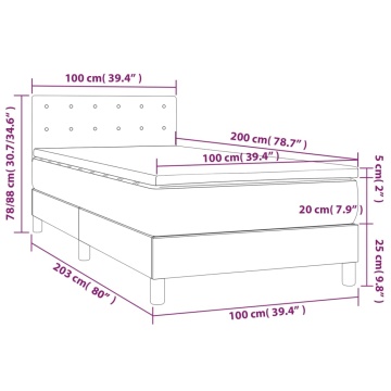 Pat box spring cu saltea, negru, 100x200 cm, textil - Img 6