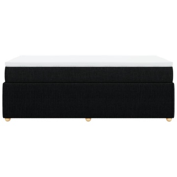 Pat box spring cu saltea, negru, 100x200 cm, textil - Img 8