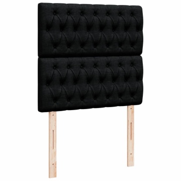 Pat box spring cu saltea, negru, 100x200 cm, textil - Img 6