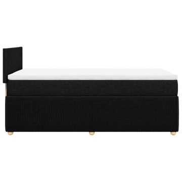 Pat box spring cu saltea, negru, 100x200 cm, textil - Img 8