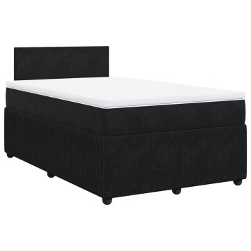 Pat box spring cu saltea, negru, 120x200 cm, catifea - Img 3