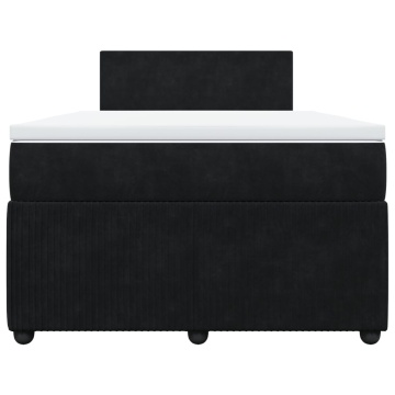 Pat box spring cu saltea, negru, 120x200 cm, catifea - Img 5